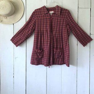 Heritage Burgundy Flannel Top Size Large